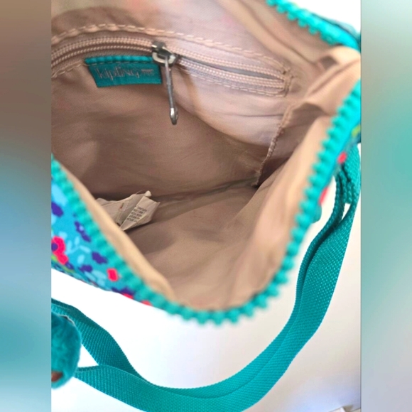 KIPLING Floral Turquoise Crossbody Bag - Picture 6 of 6